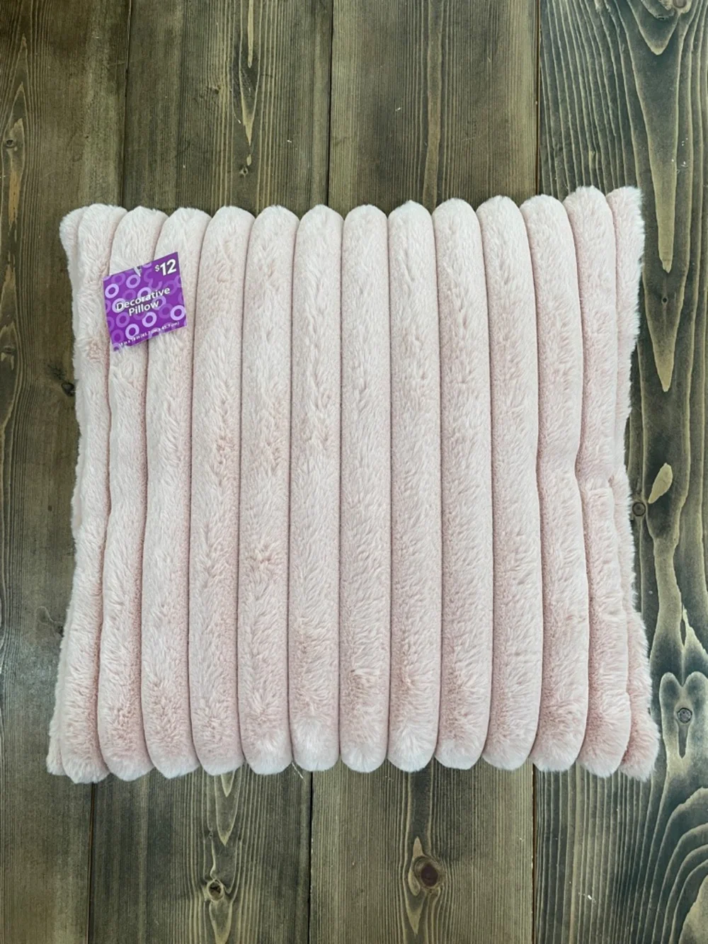 Pink Textured Corded Throw Pillow